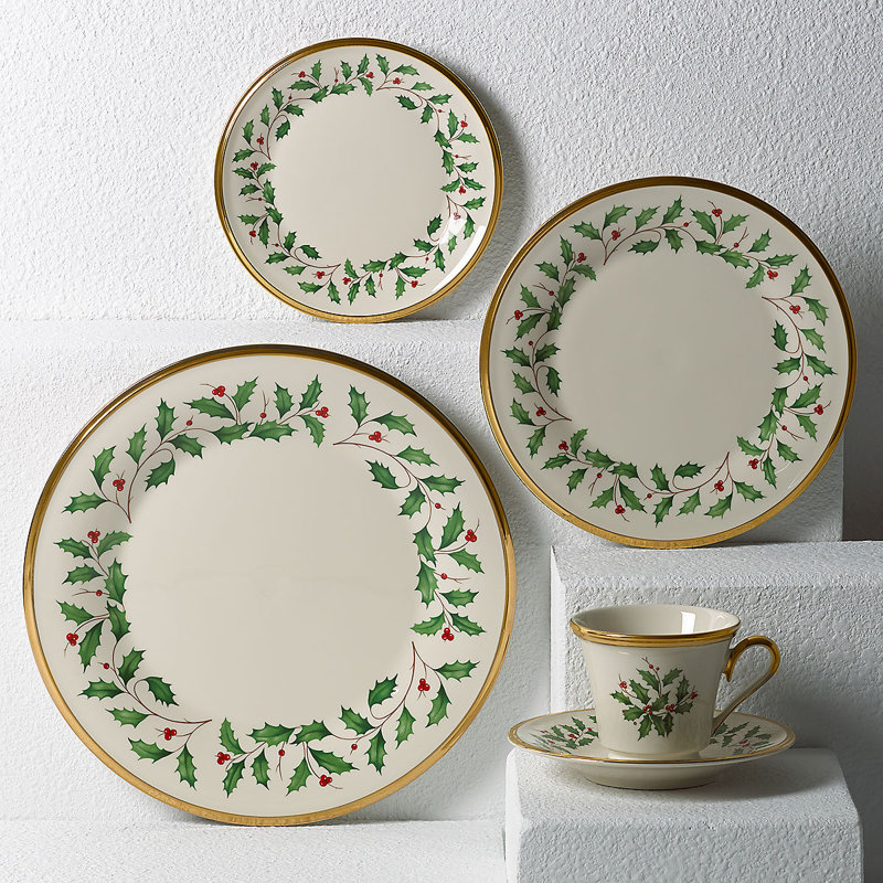 Lenox Holiday Porcelain China 5 Piece Place Setting Service for 1